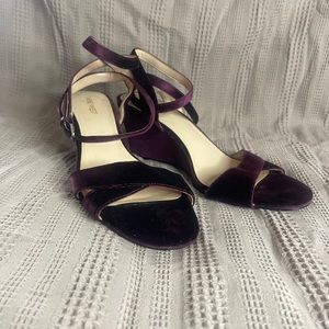 Nine West velvet ankle wrap sandals